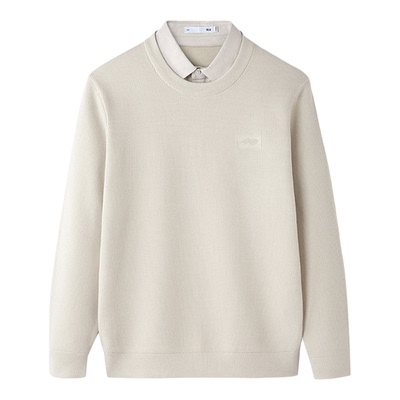 海澜之家加厚假两件羊毛衫男