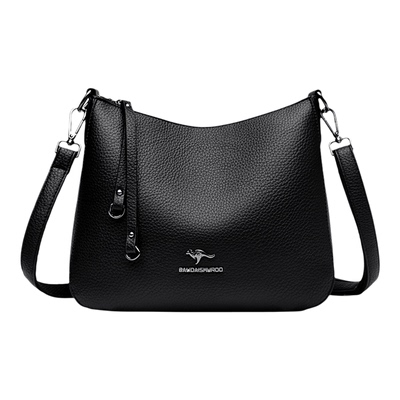 袋鼠正品真皮女包牛皮斜挎包