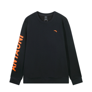 安踏官方旗舰店正品卫衣男款2025新款冬季加绒加厚圆领内搭长袖男