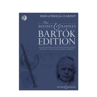 巴托克 二重奏和三重奏作品集 两至三支单簧管 含CD 博浩原版乐谱书 Bartok Duos and Trios for Clarinet BH13221