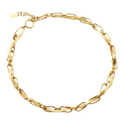 缠绕项链女复古港式钛钢个性锁骨