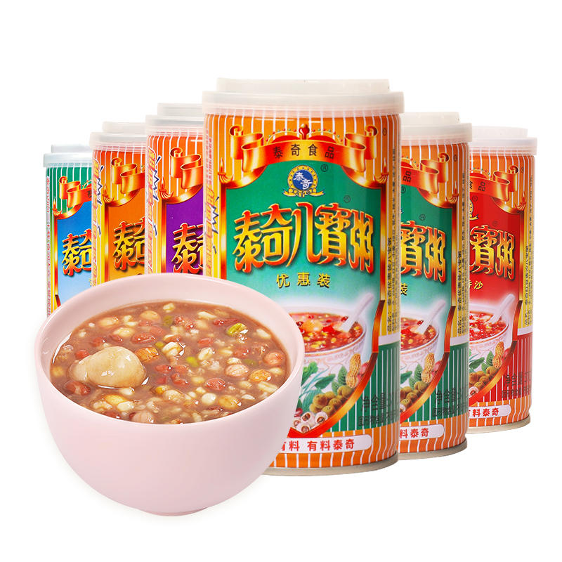 泰奇八宝粥6罐装全家福红豆玉米紫薯海带370g营养早餐粥