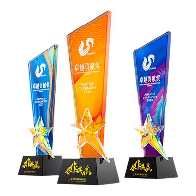 炫彩水晶奖杯定制定做款式多样