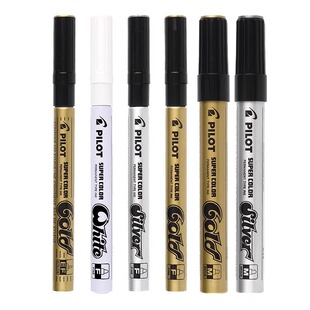 日本百乐pilot金属油漆记号笔白金银色油性补漆涂色马克笔防泼水标记DIY小号补色勾线笔高光笔签字笔