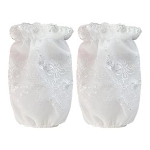 袖套女2025新款办公室上班工作短护袖冬季羽绒服白色透明蕾丝套袖