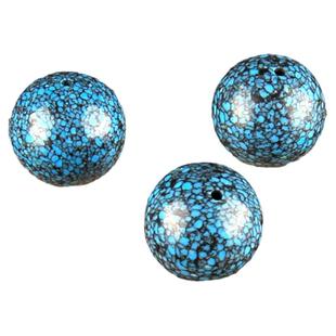 美菱矿绿松石散珠圆珠单颗手串配珠高瓷乌兰花佛珠diy星月配饰