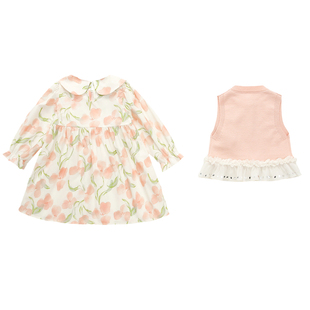 女童套装春秋2026新款儿童春季洋气裙子宝宝时髦春装连衣裙两件套