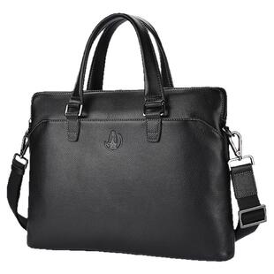暇步士公文包男士商务单肩斜跨手提包男休闲大容量真皮手拎包男包