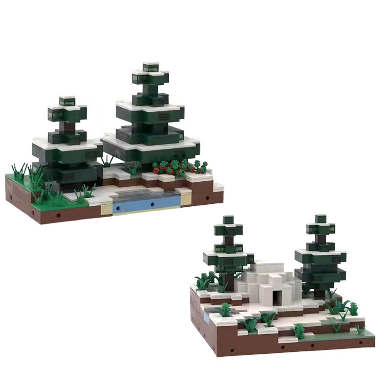 MOC我的世界雪地丛林拼插积木