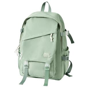 书包初中女生绿色系高中学生背包小学生旅行双肩包大容量2026新款