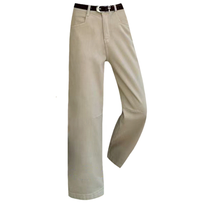 秋冬底抓毛薄绒女牛仔直筒奶奶裤