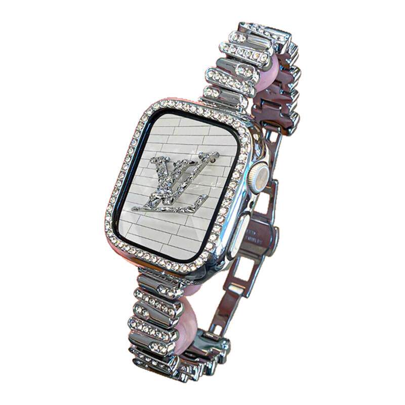 适用iWatch不规则镶钻金属表带