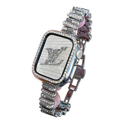 适用iWatch不规则镶钻金属表带