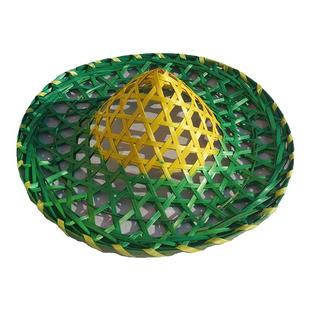 舞蹈斗笠帽儿童舞台道具彩色竹编镂空花朵跳舞斗笠我们的田野帽子