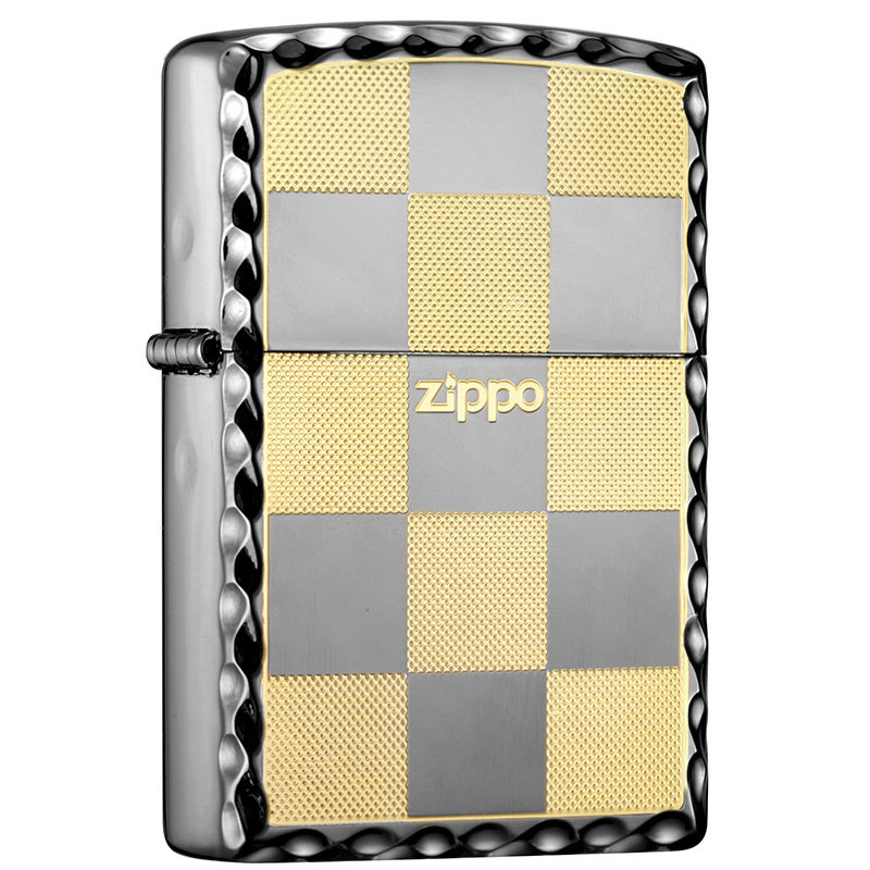 防风zippo黑冰镀金打火机