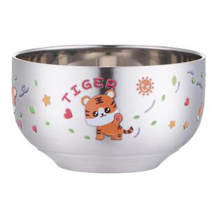 儿童碗可爱吃饭碗双层隔热防烫耐摔食品级304不锈钢饭碗宝宝专用