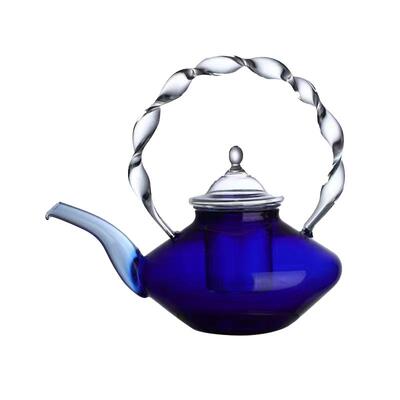 克莱因蓝高硼硅耐热玻璃茶壶