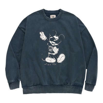 Yonder Realm 26SS  砂洗水洗米奇套头卫衣炒雪花男日系秋冬款