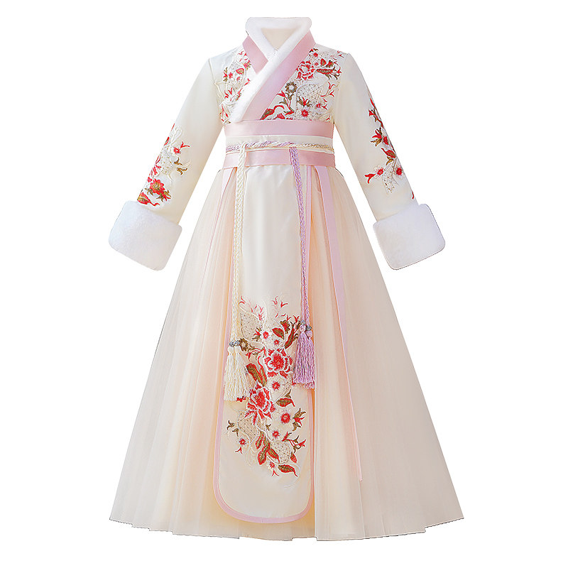 加绒女童冬装拜年服套装