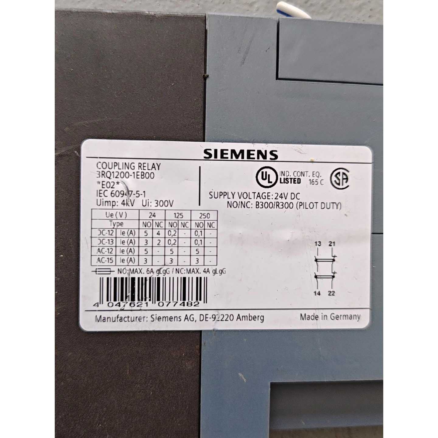 西门子原装耦合继电器 3RQ1200-1EB00，德国进口，