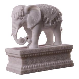 汉白玉石象一对风水象石头雕塑大象吸水招财客厅镇宅石像门口摆件