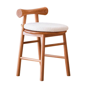 日式卧室梳妆凳小凳化妆凳实木餐椅休闲凳餐凳北欧原木风圆凳简约