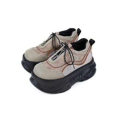 废土风设计厚底鞋休闲小皮鞋