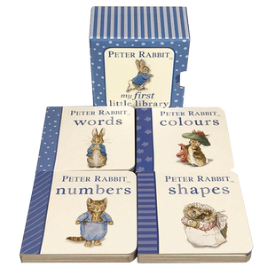Peter Rabbit My First Little Library 英文原版绘本 彼得兔我的小小图书馆 儿童进口启蒙认知纸板书 单词数字形状颜色