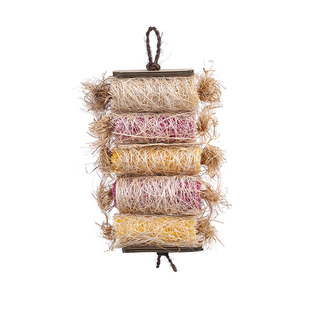 莎草五连串-MONZEST-(鹦鹉用品发泄玩具天然草串鹦鹉玩具编织)