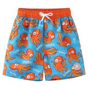 Voda Beba男童小童薄款速干中大童儿童沙滩裤章鱼短裤可下水泳裤