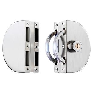 免打孔密码锁玻璃门锁单门玻璃移门锁机械推拉门锁双开门无框夹锁