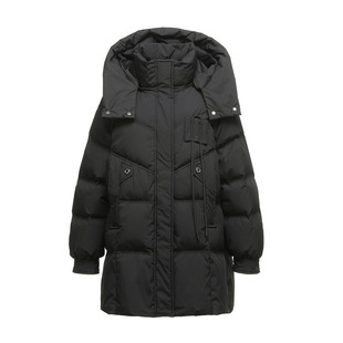 帽子可拆大码羽绒服女200斤胖mm冬季宽松大毛领连帽加厚红色外套