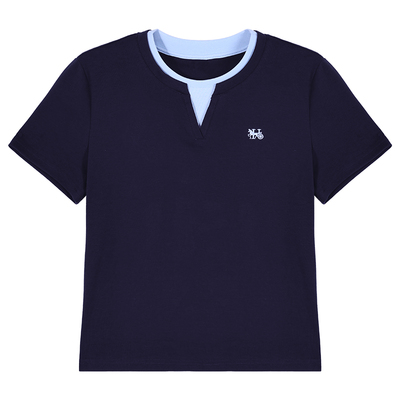 正肩短袖t恤女高端洋气半袖上衣