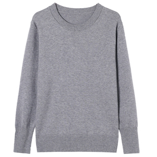 大码短款长袖上衣秋冬打底羊毛衫女100纯羊毛黑色毛衣内搭可外穿