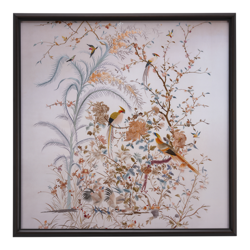 纯手工苏绣锦上添花中古风挂画