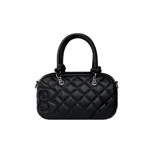 2801“小酒馆约会” 学院感职场新贵菱格纹迷你枕头保龄球斜挎包