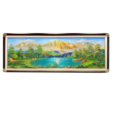 金山绿水刺绣挂画山水苏绣织锦绣