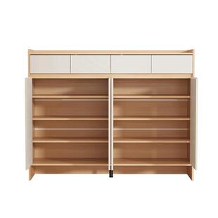 三梦实木鞋柜家用门口入户门收纳柜一体靠墙2025新款爆款高档鞋架