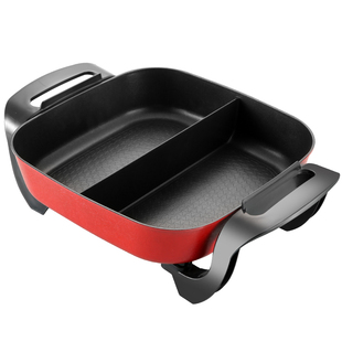 鸳鸯锅电火锅多功能电煮锅家用电热锅烤圆锅方形学生宿舍一体不粘