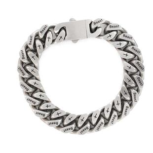 beast钛钢刻字古巴链手链男高级感银百搭手圈嘻哈个性手环情侣款