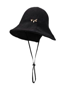 UV100灯芯绒保暖防晒帽秋冬女