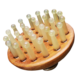 信轩牛角梳头皮经络梳按摩梳檀木男女士头发部梳子家用官方正品