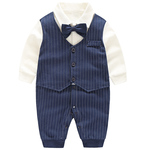 宝宝一周岁礼服男百天日宴会衣服满月服绅士婴儿连体衣春秋季装