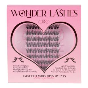 清仓特惠WONDERLASHES双尖麦穗细黑梗浓密芭比假睫毛分段漫画塔尖