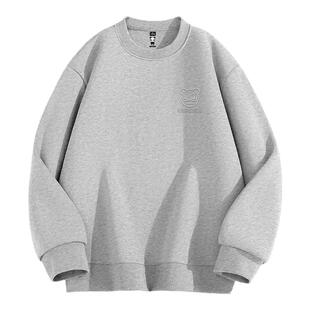 Hipanda你好熊猫潮牌美式宽松圆领卫衣男女2026春季新款套头上衣