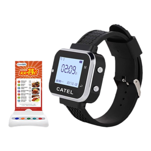 catel加讯无线呼叫器银行叫号器餐饮隔离酒店茶楼求救手环紧急呼叫腕表呼叫器震动房间手表老人一键求助