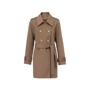 【金晨同款】仿佛外套洋气双排扣毛呢大衣女设计感气质时尚外套