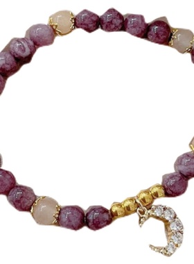 新款现货葡萄紫好运水晶手链