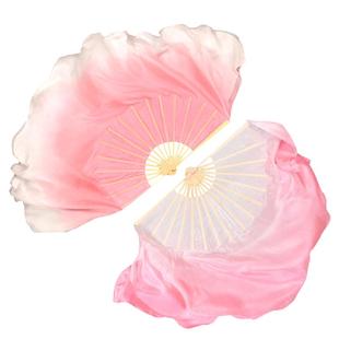 舞蹈扇子古典舞加长胶州双面藕粉渐变色练习跳舞扇子广场舞秧歌扇