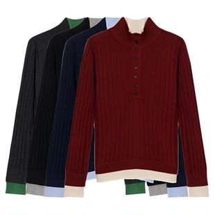 不晚BUWANJUST【来日方长】高品假两件设计感满分绵羊毛毛衣B128